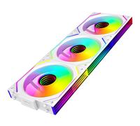 TZMRIT Interstellar-V2 Daisy Chain RGB UNI Ventilateur PC 120mm 3 Pièces 1850RPM/68CFM Miroir infini 5V3PIN ARGB et 12V4PIN PWM Ventilateur Blanc