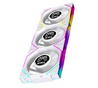 TZMRIT Interstellar-V4 ARGB PWM PC Fan 120 mm with Speed Display, 2100 RPM/61.54 CFM Airflow, Daisy Chain One Cable Connection, Forward & Reverse Design, Triple Pack (WH)