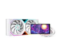 TZMRIT PF240 Aio Water Cooling 240mm with 5.5 Inch LCD Magnetic Screen Display,ALL-IN-One ARGB Infinity Mirror 2000RPM PWM Fan,for AM4/AM5& Intel LGA1851/1700 (WH)