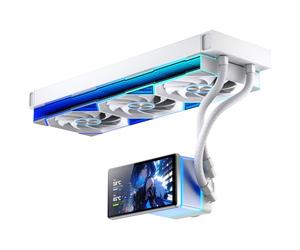 TZMRIT PF360 Aio Water Cooling 360 mm with 5.5 Inch LCD Magnetic Screen Display, All-in-One ARGB Infinity Mirror 2000 RPM PWM Fan, for AM4/AM5 & Intel LGA1851/1700 (White)