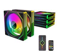 TZMRIT Prism 4MAX 120 mm Infinite Mirror ARGB PC Fan with PWM Control and ARGB Effect (BK×5, Forward)