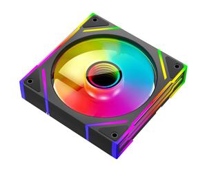 TZMRIT PRISM4EX 120mm Infinite Mirror ARGB PC Fan with PWM Control and ARGB Effect,RGB PC Housing Fan 120mm (BK)