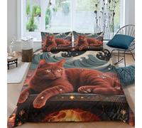 TZOVPCDFA Cheveux Courts européens Housse De Couette Literie Enfants Pet Chat Microfibre 3D Motif Imprimé Housse De Couette avec Fermeture Éclair pour Enfants King(220x240cm)