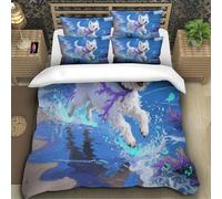 TZOVPCDFA Terrier Blanc des Highlands de l'Ouest Housse De Couette Parure De Lit Ciel étoilé Microfibre 3D Motif Imprimé avec Taie d'oreiller avec Fermeture Éclair Enfants Super King(260x220cm)