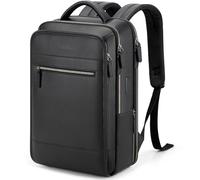 Tzowla Sac a dos Cuir Homme et Femme,Sacs a Dos Ordinateur Portable en Véritable avec Port de Chargement USB/Type-C pour Ordinateur PC de 15,6",Sac à dos Travail/Voyages/D'affaires-Noir