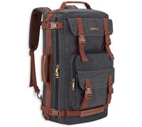 Tzowla Sac à dos de voyage 3 en 1 en toile convertible pour ordinateur portable de 17", Noir , L-40 Liter