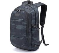 Tzowla Sac a Dos Ordi Portable College Homme,Sac à Dos Ordinateur Voyage Impermeable Antivol avec Port de USB et Serrure,Sac a Dos d Affaire Ecole PC pour Notebook de 17/17,3 Pouces-BleuCamo