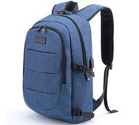 Tzowla Sac a Dos Ordi Portable College Homme,Sac à Dos Ordinateur Voyage Impermeable Antivol avec Port de USB et Serrure,Sac a Dos d Affaire Ecole PC pour Notebook de 17/17,3 Pouces-Bleu