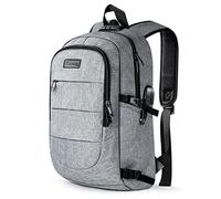 Tzowla Sac a Dos Ordi Portable College Homme,Sac à Dos Ordinateur Voyage Impermeable Antivol avec Port de USB et Serrure,Sac a Dos d Affaire Ecole PC pour Notebook de 17/17,3 Pouces-Gris