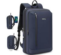 Tzowla Sac à dos professionnel pour ordinateur portable professionnel, sac à dos fin et extensible pour voyage, travail, bureau, université avec port de charge USB/type C, sac léger et extensible pour