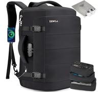 Tzowla Sac a Dos Voyage Cabine Avion 40L pour Ordinateur Portable pour Homme et Femme,Sac à Dos de Etanche Grande Capacité Antivol Avec Port de USB,Sac à Dos PC Portable de 17,3 Pouces, Noir