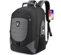 Tzowla Sac à Dos Voyage pour Ordinateur Portable de 17,3 Pouces PC,sac a dos Résistant à l'eau Antivol Avec Verrou et Port de Charge USB Pour le Travail Ecole College,la Randonnée - Gris Foncé
