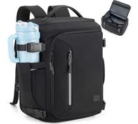 Tzowla Sac de voyage avec grande poche pour boissons, sac à dos extensible pour objets personnels pour hommes/femmes, sacs de w nd d'affaires, W - Noir., 17.3‘’, Sac à dos de voyage