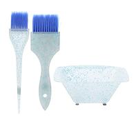 TZOXTLH 3 pièces Kit de teinture pour cheveux maison Salon coloration des cheveux teinte brosse teinture bol de mélange ensemble d'accessoires (bleu)