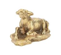 TZOXTLH Brass Bull Ornament Lying Position Statue Wall Street Bull with Base for Tea Pets Small Craft Decoration