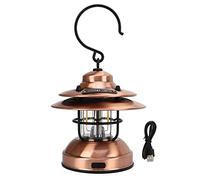 TZOXTLH Lanterne de Camping Vintage IPX4 étanche 35-100lm LED Lanterne de Camping Suspendue rétro Portable pour Le Camping en Plein air (Bronze Classique)