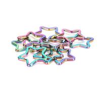 TZOXTLH Lot de 10 porte-clés en forme de pentacle coloré, pendentif en fer pour la création de bijoux et accessoires de maroquinerie.