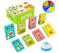 TZQFROCE Face Changing Magic Cube Montessori Puzzle avec cloche pour enfants 3D Puzzle Changing Magic Cube Set pour 3 à 12 enfants Cadeau pour garçons et filles