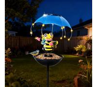 TZQFROCE Sculpture solaire extérieure pour jardin en forme d'abeille - Décoration de jardin avec parapluie - Statue solaire d'abeille avec lampe LED pour jardin, terrasse, pelouse, cour, étangs