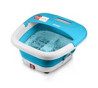 TZS First Austria - Bain de Pieds 500W - Appareil de massage des pieds avec 3 accessoires & 8 rouleaux - Massage par vibrations & bulles, infrarouge & fonction chauffante - Pliable jusqu'au 47 - Bleu