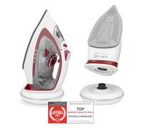 TZS First Austria Fer à Repasser Sans Fil, 2200-2400W, avec Réservoir d'Eau de 450ml, Semelle en Céramique, Température et Intensité de Vapeur Réglables Manuellement, Anti-Calc, Blanc et Rouge