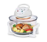 TZS First Austria - Four halogène 1200-1400W en verre et acier inoxydable - Mini four avec fonction de ventilation et accessoires, température : 65-250°C - Four capacité 12-17L et minuterie 60 min.