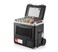 TZS First Austria - Glacière à Compresseur 50L - Classe Énergie B - Refroidissement jusqu'à -20°C - App & Écran Tactile - 12/24V & 230V - Sortie USB - Trolley & Accessoires - Noire