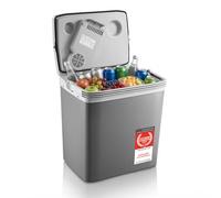 TZS First Austria - Glacière Électrique 32L - Triple Alimentation avec USB-C PD 3.0 - Refroidissement & Chauffage - 12V/230V/USB-C - Mini-Bar Mobile - Gris