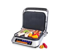 TZS First Austria Gril de contact digital, 2100W, plaques amovibles antiadhésives, cuisson saine, bac à graisse, ouverture 180°