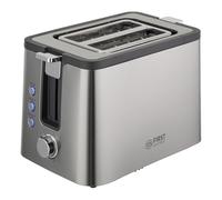 TZS First Austria - Grille-pain 2 tranches en acier inoxydable | 6 niveaux de brunissage, fonctions décongélation et réchauffage | chauffe-pain et ramasse-miettes intégrés | 800 watts