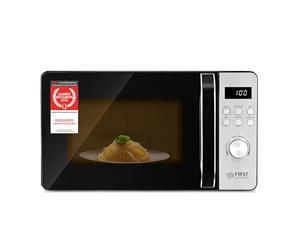TZS First Austria micro-ondes digital avec grill, 20L, 700W micro-ondes, 800W grill, 8 programmes automatiques, démarrage rapide, écran LED, compact, antidérapant, inox, décongélation, gratinage