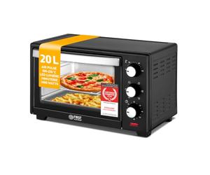 TZS First Austria - Mini Four 20L 1380W - Four avec réglage de la température jusqu'à 230°C - Avec minuteur de 60 min, 3 hauteurs d'insertion, plaque et grille - Pour petites cuisines et camping