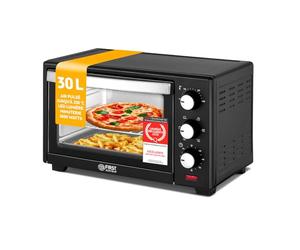 TZS First Austria - Mini-Four 30L 1600W - Four avec réglage de la température jusqu'à 230°C - Avec minuteur de 60 min, 3 hauteurs d'insertion, plaque et grille - Pour petites cuisines et camping