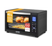 TZS First Austria - Mini-Four 45L 2000W digital - Revêtement Premium-X, Température jusqu'à 230°C & 4 Niveaux - Minuteur 180 Min & 8 Modes - Inclus Tournebroche - Pour Petites Cuisines & Camping