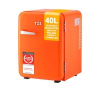Mini Réfrigérateur Portable 40L, Mini Frigo de Chambre ou Hôtel - Silencieux, Réglages de Température, Retro, Orange