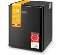TZS First Austria - Mini réfrigérateur 30L complètement silencieux - Petit mini-frigo avec porte réversible et lumière intérieure - Minibar pour camping, bureau, chambre & hôtel - Noir mat