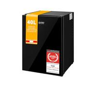 TZS First Austria - Mini réfrigérateur 40L silencieux avec serrure - Petit mini-frigo avec porte réversible & lumière intérieure - Minibar pour camping, bureau, chambre & hôtel - Façade verre