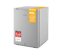 TZS First Austria - Mini réfrigérateur 40L silencieux - Petit mini-frigo avec porte réversible et lumière intérieure - Minibar pour camping, bureau, chambre & hôtel - Gris