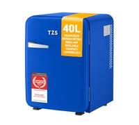 TZS First Austria - Mini Réfrigérateur Rétro 40L - Silencieux 22dB - Sans Compresseur pour Chambre & Bureau - Bleu foncé - Frigo d'appoint - Design Vintage