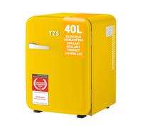 TZS First Austria - Mini Réfrigérateur Rétro 40L - Silencieux 22dB - Sans Compresseur pour Chambre & Bureau - Jaune - Frigo d'appoint - Design Vintage