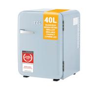 TZS First Austria - Mini Réfrigérateur Rétro 40L silencieux - Petit Minifrigo design vintage avec lumière intérieure et 2 compartiments de porte - Minibar pour camping, bureau, chambre & hôtel - bleu