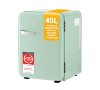 TZS First Austria - Mini Réfrigérateur Rétro 40L silencieux - Petit Minifrigo design vintage avec lumière intérieure et 2 compartiments de porte - Minibar pour camping, bureau, chambre & hôtel - mint