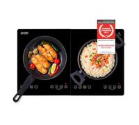 Plaque de cuisson à induction double, 3500W - Réglage de température, Minuteur, Sécurité enfant
