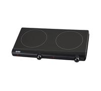 TZS First Austria - Plaque Infrarouge Double 2500W - Ø 2 x 150 mm - Réchaud portable avec protection antisurchauffe & thermostat réglable - Plaque vitrocéramique pour tous types de casseroles