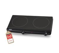 TZS First Austria - Plaque Infrarouge Double 2500W - Ø 2 x 150 mm - Réchaud portable avec protection antisurchauffe & thermostat réglable - Plaque vitrocéramique pour tous types de casseroles
