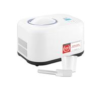TZS First Austria - Sorbetière 1L avec Compresseur 3-en-1-100W Machine à Glace Auto-Réfrigérante - Pour Frozen Yogurt, Sorbet & Glace - Cuve Inox - Blanc