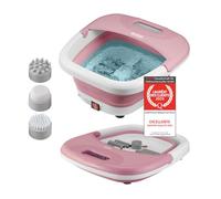 TZS First Austria Spa de pieds pliable avec chauffage | Rose | Fonction vibration et bulles | Appareil de massage des pieds | Bain de pieds | Max. 45 °C | Pédicure