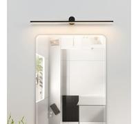 TZSMUM Applique Murale Miroir LED Salle de Bains Lampe Murale Intérieure Étanche Luminaire Mural Moderne Longue Éclairage Mural Aluminium pour Miroir Armoir Tableau (Noir-Lumière Chaude,100cm)