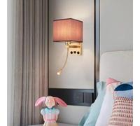 TZSMUM Intérieur Applique Murale E27 Lampe Murale Interrupteurs Doubles Luminaire Mural avec Projecteur Ajustable à Col de Cygne Éclairage Mural avec Port USB pour Salon Bureau (Marron,Cuivre)