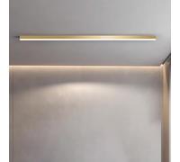 TZSMUM LED Long Rectangle Plafonnier Aluminium Acrylique Moderne Intérieur Lampe de Plafond Créativité Décoration Plafonniers Linéaire Design pour Couloir Bureau Cuisine (150cm,Or Lumière Neutre)